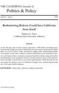 Cover page: Redistricting Reform Could Save California from Itself