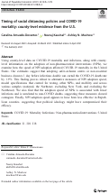 Cover page: Timing of social distancing policies and COVID-19 mortality: county-level evidence from the U.S.
