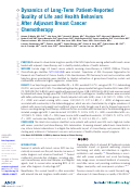 Cover page: Dynamics of Long-Term Patient-Reported Quality of Life and Health Behaviors After Adjuvant Breast Cancer Chemotherapy