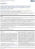 Cover page: Impact of time to treatment in first occurrence, non-severe Clostridioides difficile infection for elderly patients: are we waiting too long to treat?