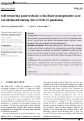 Cover page: Self‐removing passive drain to facilitate postoperative care via telehealth during the COVID‐19 pandemic