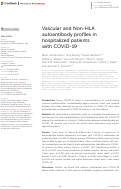 Cover page: Vascular and Non-HLA autoantibody profiles in hospitalized patients with COVID-19.