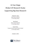 Cover page of UC San Diego Ithaka S+R Research Study: Supporting Big Data Research
