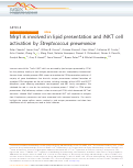 Cover page: Mrp1 is involved in lipid presentation and iNKT cell activation by Streptococcus pneumoniae.
