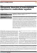 Cover page: Optogenetic dissection of transcriptional repression in a multicellular organism