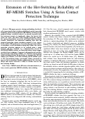 Cover page: Extension of the Hot-Switching Reliability of RF-MEMS Switches Using A Series ContactProtection Technique