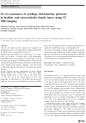 Cover page: In vivo measures of cartilage deformation: patterns in healthy and osteoarthritic female knees using 3T MR imaging.