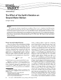 Cover page: The Effect of the Earth’s Rotation on Ground Water Motion