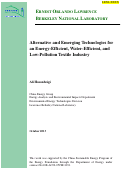 Cover page: Alternative and Emerging Technologies for an Energy-Efficient, Water-Efficient, and Low-Pollution Textile Industry
