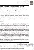 Cover page: Early Life Adversity and Pubertal Timing: Implications for Cardiometabolic Health