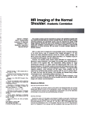 Cover page: MR imaging of the normal shoulder: anatomic correlation.