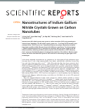 Cover page: Nanostructures of Indium Gallium Nitride Crystals Grown on Carbon Nanotubes.