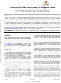 Cover page: Construction Risk Management of Irrigation Dams