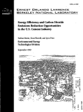 Cover page: Energy Efficiency and Carbon Dioxide Emissions Reduction Opportunities in the U.S. Cement Industry