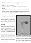 Cover page: Repair of symptomatic superior mesenteric artery pseudoaneurysm with arteriovenous fistula using physician-modified endograft.