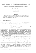 Cover page: Small designs for path-connected spaces and path-connected homogeneous spaces