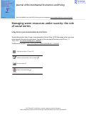 Cover page: Managing water resources under scarcity: the role of social norms