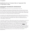 Cover page: Optimization of laser treatment safety in conjunction with cryogen spray cooling.