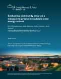 Cover page: Evaluating community solar as a measure to promote equitable clean energy access