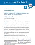 Cover page: Mental health care in post-genocide Rwanda: evaluation of a program specializing in posttraumatic stress disorder and substance abuse.