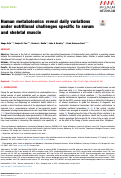 Cover page: Human metabolomics reveal daily variations under nutritional challenges specific to serum and skeletal muscle