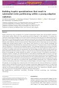 Cover page: Building trophic specializations that result in substantial niche partitioning within a young adaptive radiation.