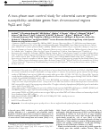 Cover page: A two-phase case–control study for colorectal cancer genetic susceptibility: candidate genes from chromosomal regions 9q22 and 3q22