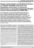 Cover page: Design, Implementation and Multisite Evaluation of a System Suitability Protocol for the Quantitative Assessment of Instrument Performance in Liquid Chromatography-Multiple Reaction Monitoring-MS (LC-MRM-MS)*