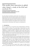 Cover page: Who profits from innovation in global value chains?: a study of the iPod and notebook PCs