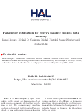 Cover page: Parameter estimation for energy balance models with memory