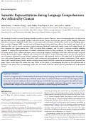 Cover page: Semantic Representations during Language Comprehension Are Affected by Context.