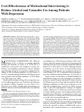 Cover page: Cost-Effectiveness of Motivational Interviewing to Reduce Alcohol and Cannabis Use Among Patients With Depression.