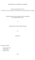 Cover page: Improving geographic literacy : the effects of motivation, project-based instruction, and collaborative learning