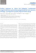 Cover page: Author response to: Clean Cut (adaptive, multimodal surgical infection prevention programme) for low-resource settings: a prospective quality improvement study