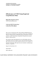 Cover page: Effectiveness of VMS Using Empirical Loop Detector Data