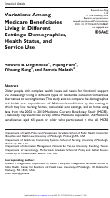 Cover page: Variations Among Medicare Beneficiaries Living in Different Settings