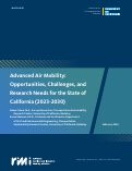 Cover page of Advanced Air Mobility: Opportunities, Challenges, and Research needsfor the State of California (2023-2030)