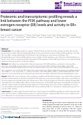 Cover page: Proteomic and transcriptomic profiling reveals a link between the PI3K pathway and lower estrogen receptor (ER) levels and activity in ER+ breast cancer