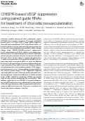 Cover page: CRISPR-based VEGF suppression using paired guide RNAs for treatment of choroidal neovascularization