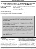 Cover page: Practical Diagnostic Accuracy of Nasopharyngeal Swab Testing for Novel Coronavirus Disease 2019 (COVID-19)