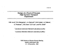 Cover page: Design of a proof of principle high current transport experiment