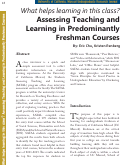 Cover page: What helps learning in this class?Assessing Teaching and Learning in Predominantly Freshman Courses