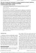 Cover page: The role of electronic symmetry in charge-transfer-to-solvent reactions: Quantum nonadiabatic computer simulation of photoexcited sodium anions