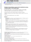 Cover page: Workplace breastfeeding support and job satisfaction among working mothers in the United States