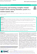 Cover page: Assessing and treating complex mental health needs among homeless youth in a shelter-based clinic