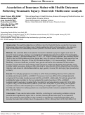 Cover page: Association of Insurance Status with Health Outcomes Following Traumatic Injury: Statewide Multicenter Analysis