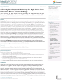 Cover page: A Faculty Development Workshop for High-Value Care Education Across Clinical Settings