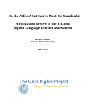 Cover page: Do the AZELLA Cut Scores Meet the Standards? A Validation Review of the Arizona English Language Learner Assessment