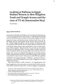 Cover page: Looking at Nubians in Egypt: Nubian Women in New Kingdom Tomb and Temple Scenes and the Case of TT 40 (Amenemhet Huy)