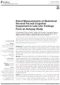 Cover page: Direct Measurements of Abdominal Visceral Fat and Cognitive Impairment in Late Life: Findings From an Autopsy Study